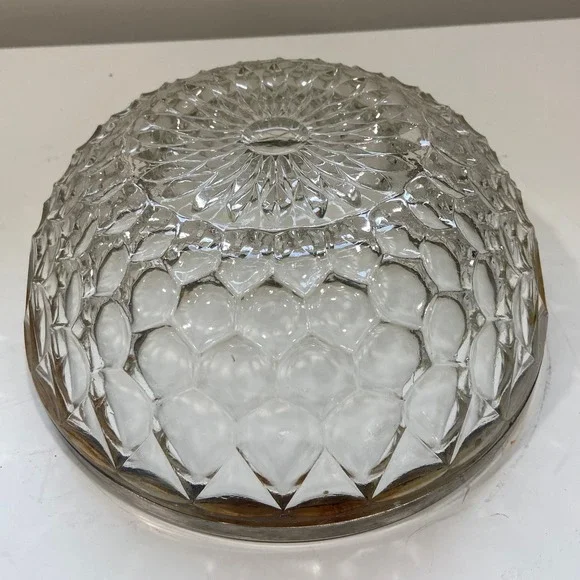 Crystal Bowl Silver Rim Cut Glass Candy Nut Bowl Elegant Decor 9" Wide - Picture 4 of 4